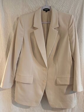 Express Beige Oversized Boyfriend Blazer Size XL